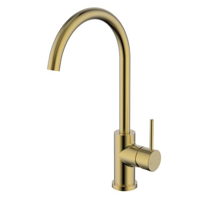 Hali Gooseneck Sink Mixer - Brushed Gold