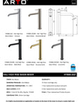 Hali High Rise Basin Mixer - Brushed Gold