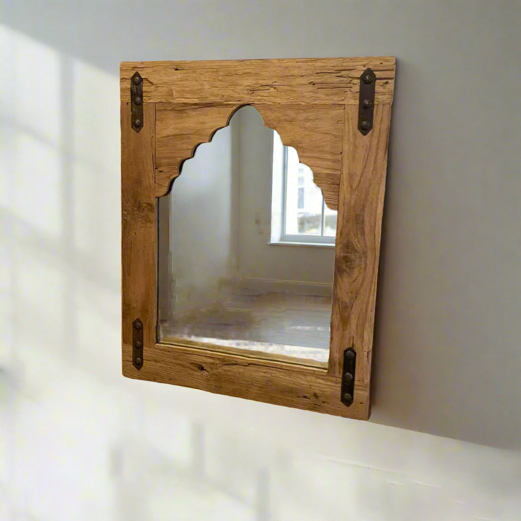 Halo Arch Teak Mirror 60x75cm