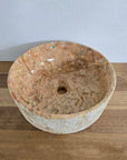 Hammered Round Blush Marble Stone Basin 02 | Pre Order - Arriving End Nov