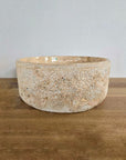 Hammered Round Blush Marble Stone Basin 03