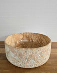 Hammered Round Blush Marble Stone Basin 06