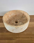Hammered Round Blush Marble Stone Basin 09