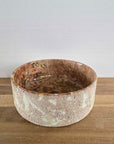 Hammered Round Red Marble Stone Basin 02