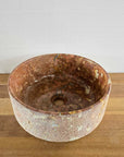 Hammered Round Red Marble Stone Basin 05