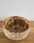 Hammered Round Red Marble Stone Basin 06