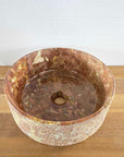 Hammered Round Red Marble Stone Basin 08