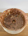 Hammered Round Red Marble Stone Basin 09