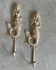 Magical Brass Mermaid Wall Hook
