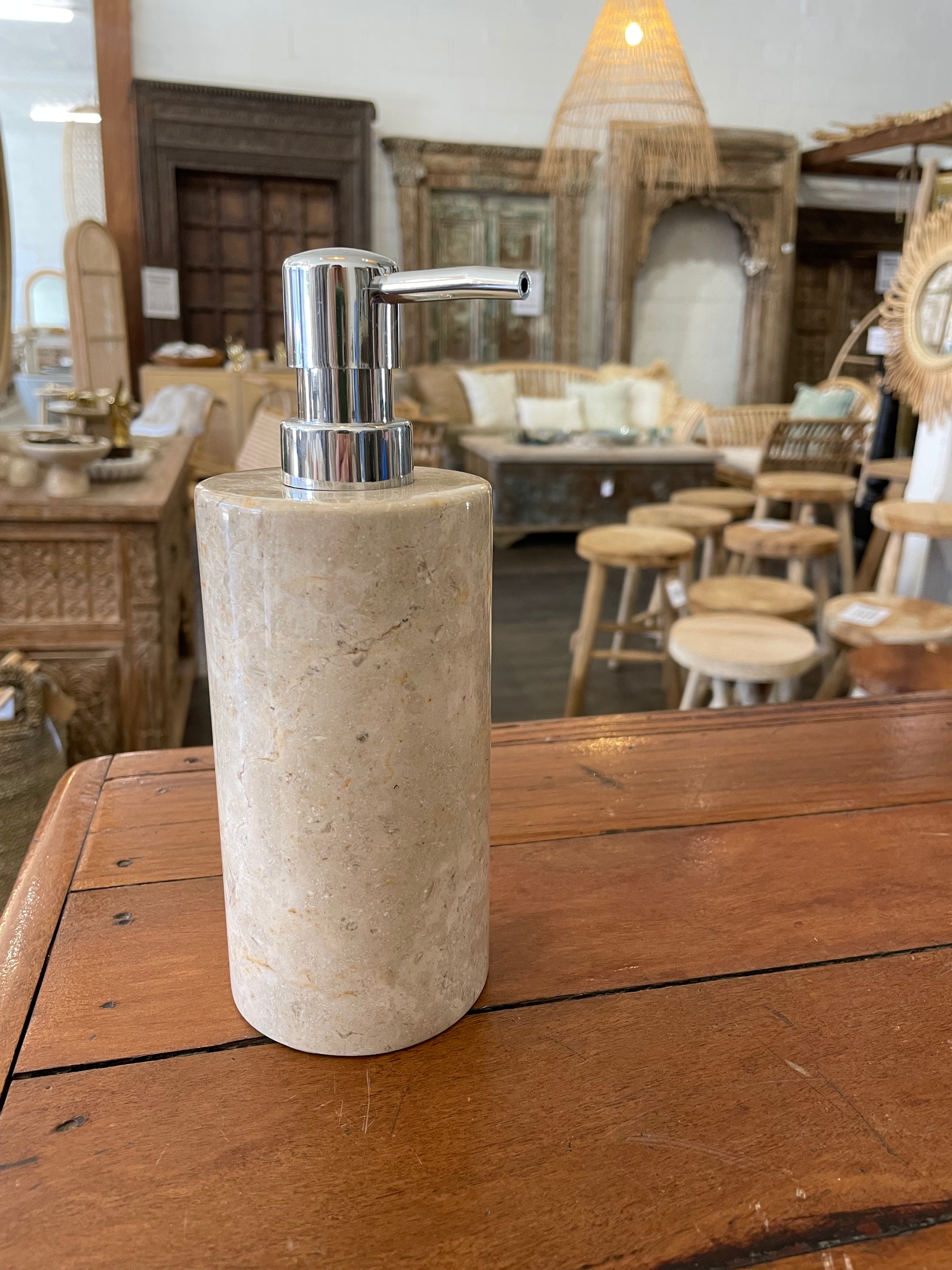 Beige Marble Stone Soap Dispenser