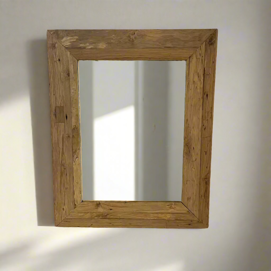 Raw Rustic Teak Mirror 80x100cm