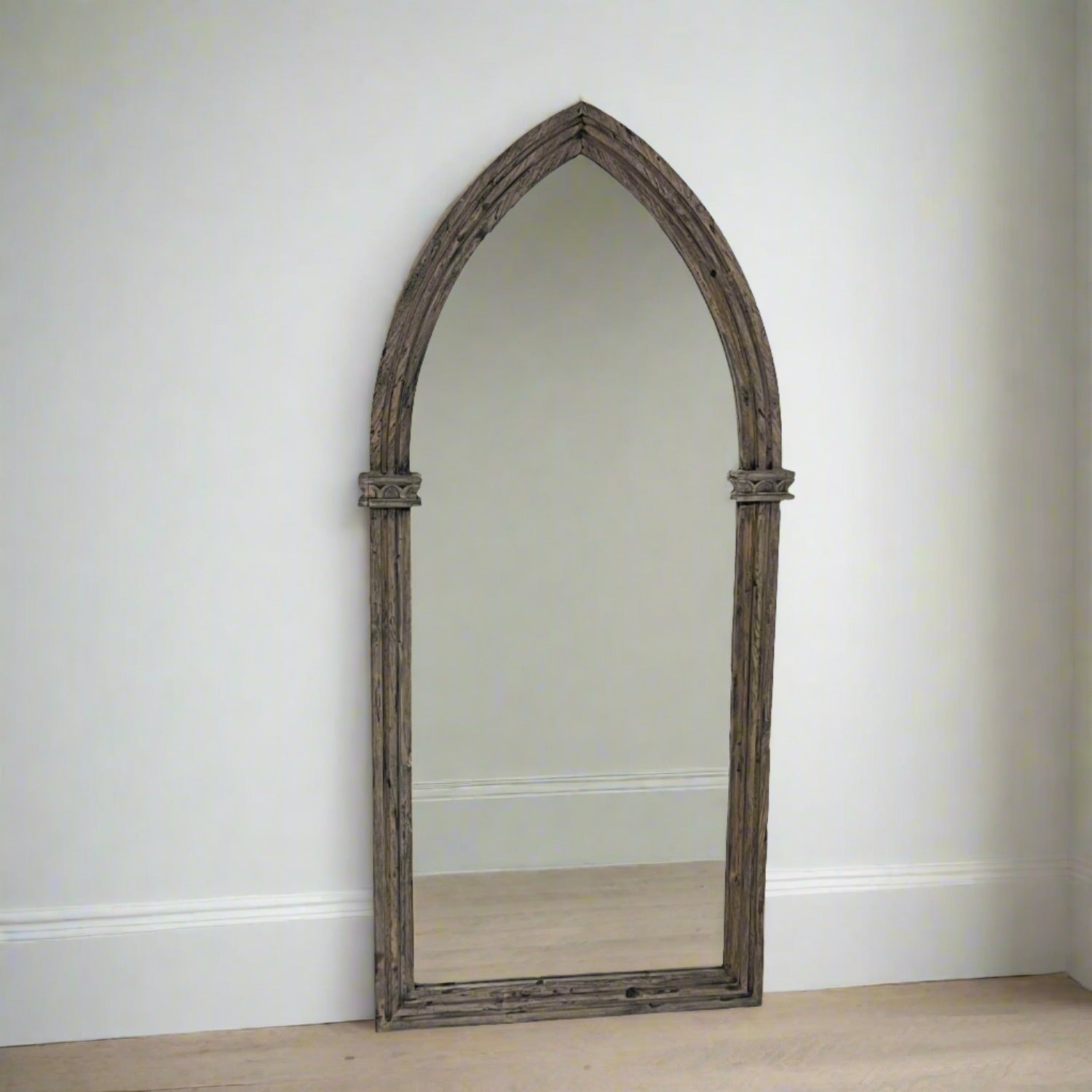 Chapel Arch Teak Mirror 80x180cm