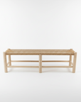 Woven Seagrass & Teak Bench Seat 150cm
