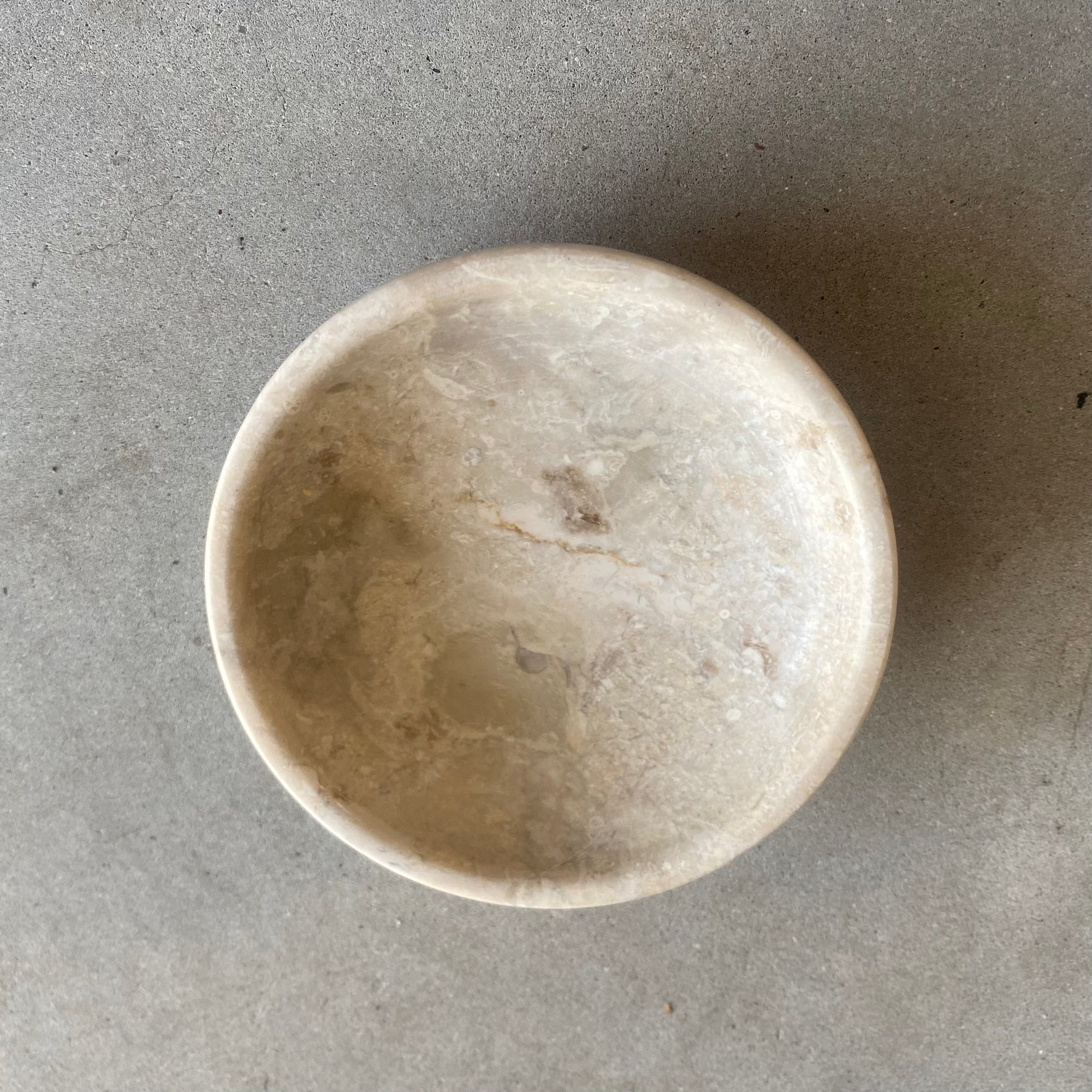 Marble Stone Soap Dish 12cm Dia - Beige