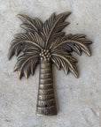 Aged Brass Paradise Palm Plaque
