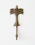 Large Tropical Palm Aged Brass Wall Hooks 20cm