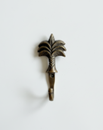 Small Tropical Palm Aged Brass Wall Hook 10cm