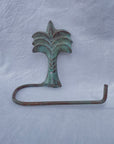 Tropical Palm Aged Brass Toilet Roll Holder
