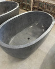 Oval Concrete Terrazzo Stone Bath 1500x900x550mm - Dark Grey
