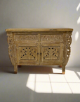 Indah White Wash Carved Teak Vanity - 120cm Length