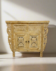 Indah White Wash Carved Teak Vanity - 90cm Length