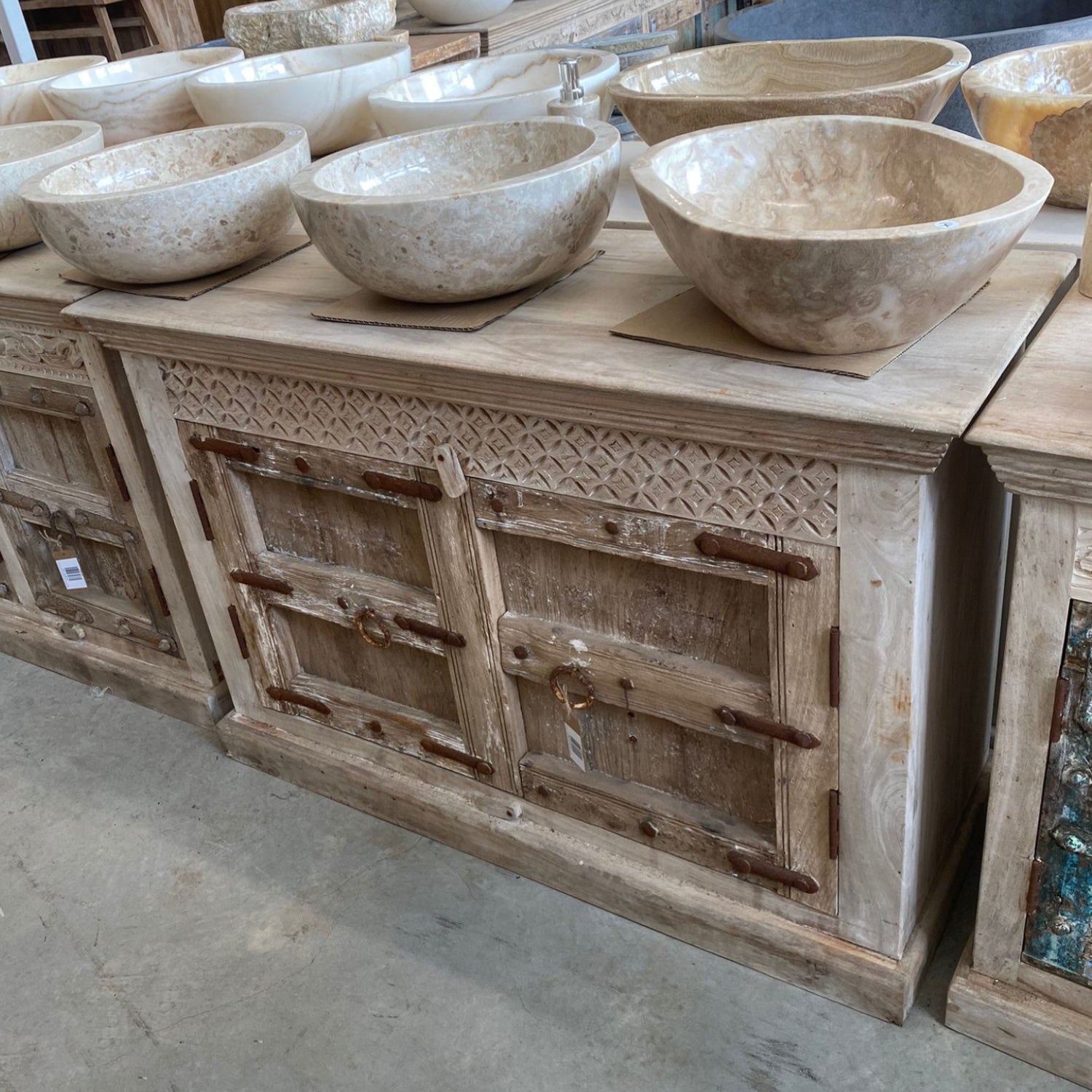 Vintage Indian Timber Vanity - 120x45x80cm | Assorted Designs