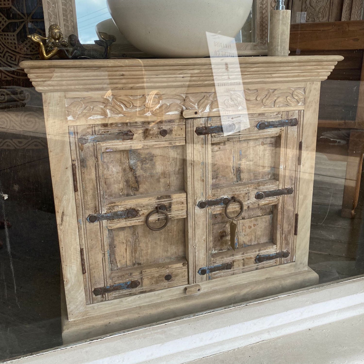 Vintage Indian Timber Vanity 06 - 90cm Length