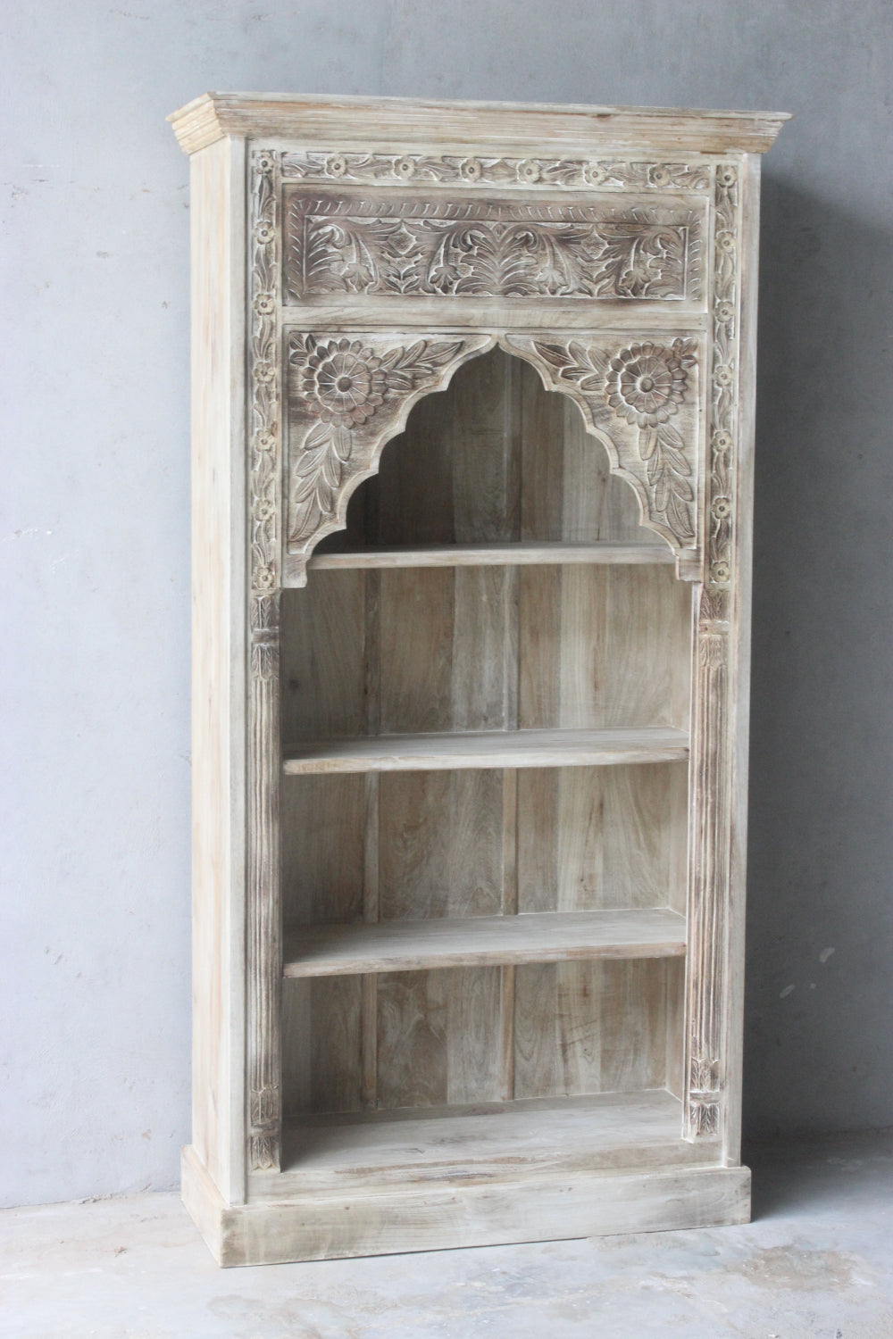 Indian Carved Timber Bookshelf