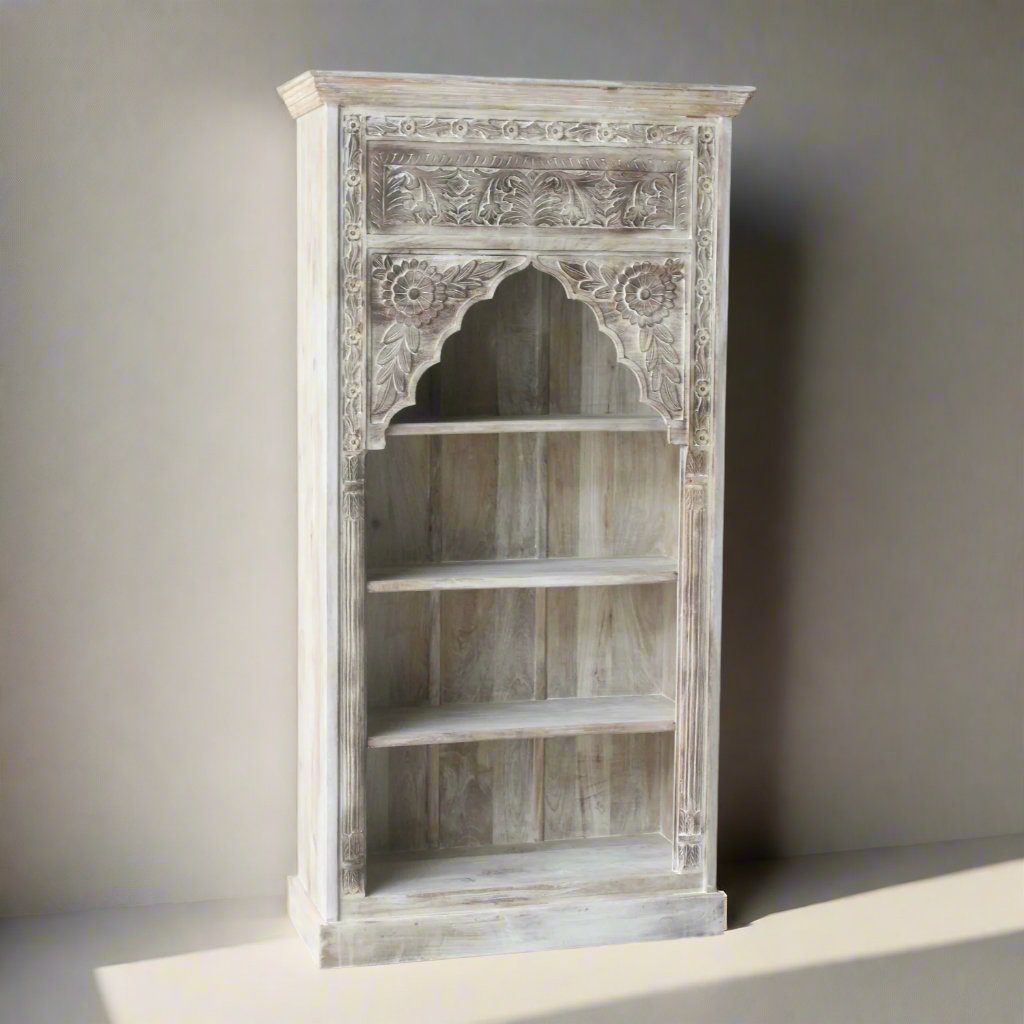 Indian Carved Timber Bookshelf
