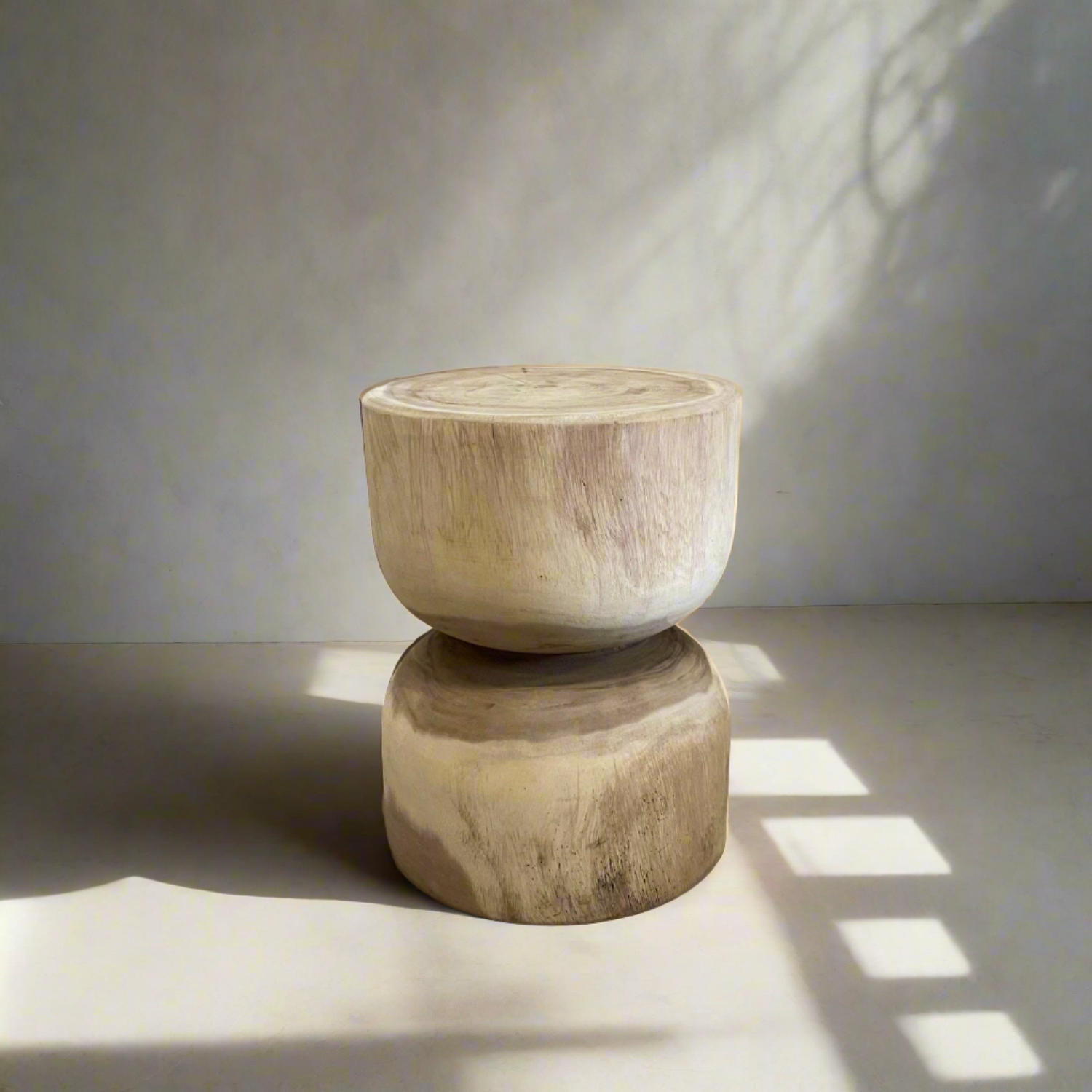 Kayu Round Timber Side Table