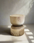 Kayu Round Timber Side Table