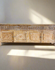 Kediri White Wash Carved Teak Sideboard - 220cm Length