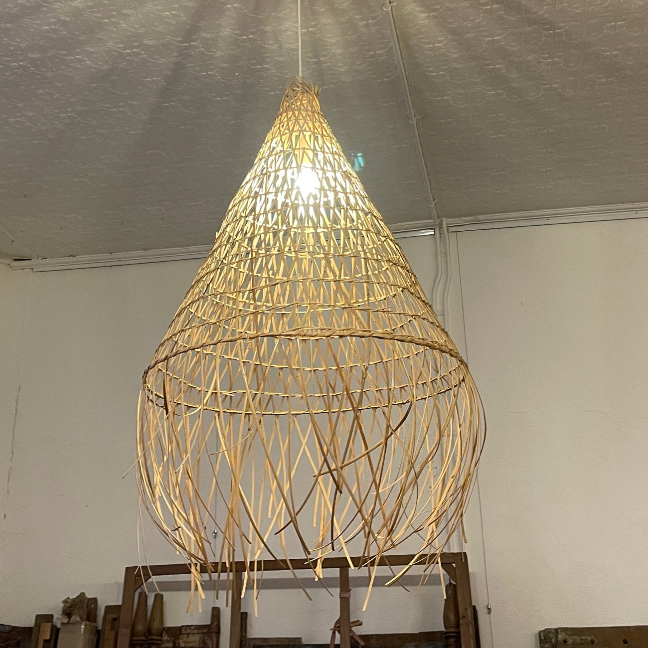 Large Cabana Woven Rattan Pendant