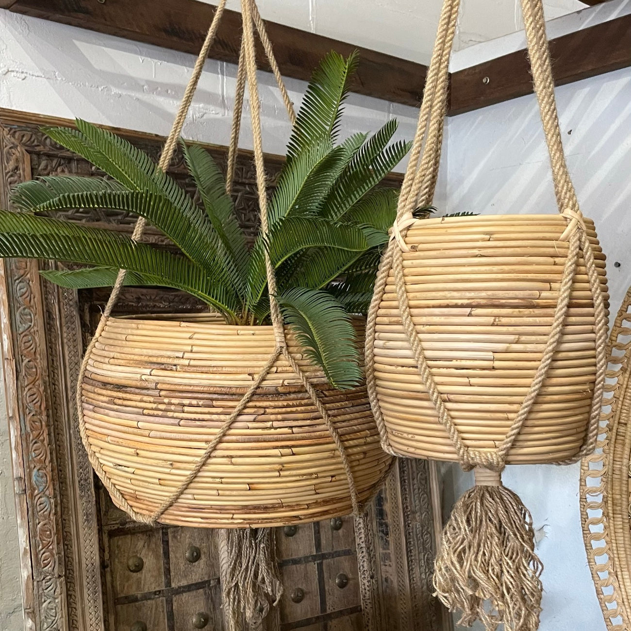 Large Cane Pot Plant Hanger