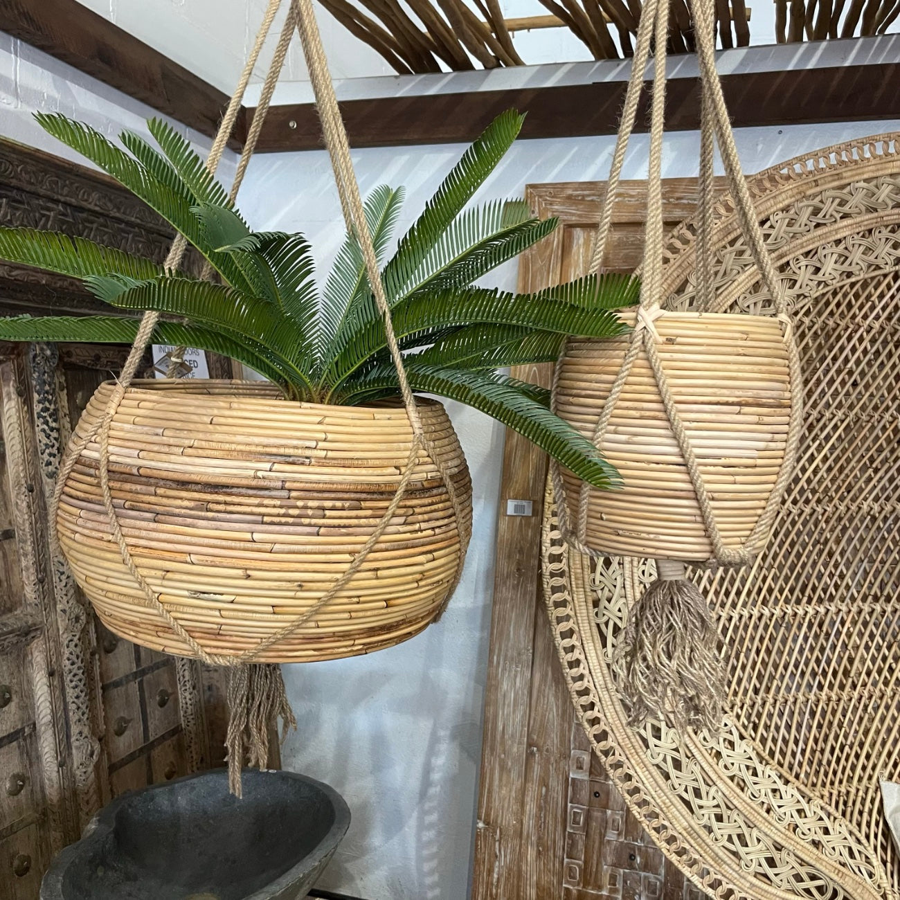Large Cane Pot Plant Hanger