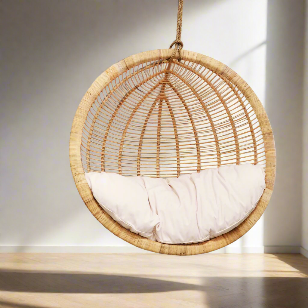 Dusk Single Round Cane Hanging Chair | Made To Order
