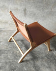 Leather + Teak Lounger Chair