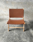 Leather + Teak Lounger Chair