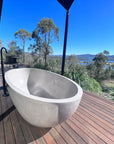 Oval Concrete Terrazzo Stone Bath 1750x900x550mm - Light Grey