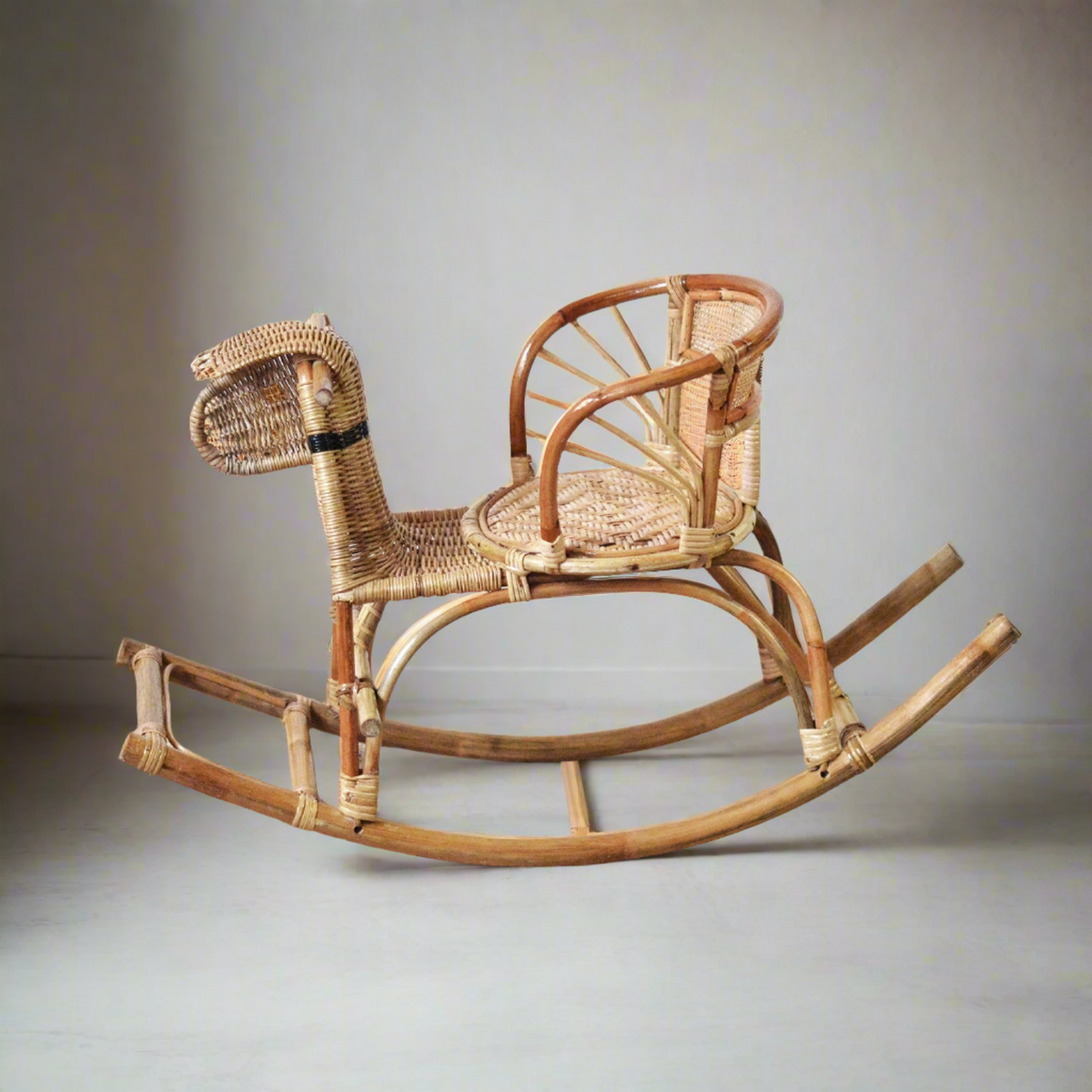 Little One Kids Rattan Rocking Horse Paradise Living Co