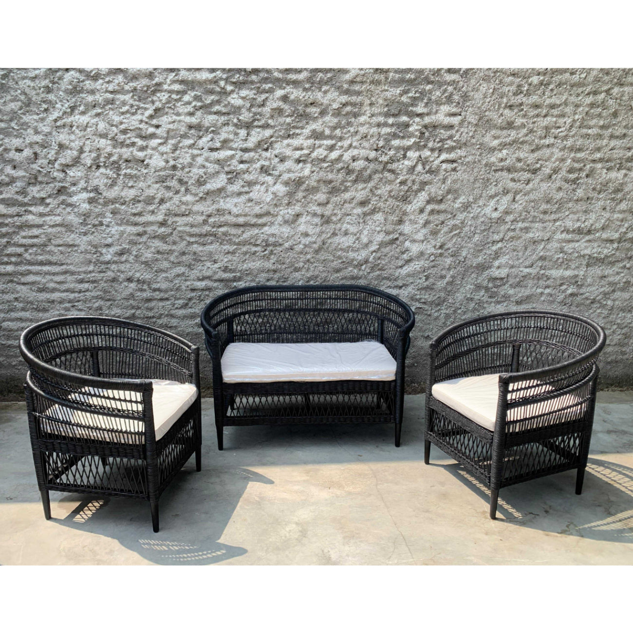 Black Malawi Style Rattan Chair