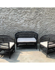 Black Malawi Style Double Rattan Chair