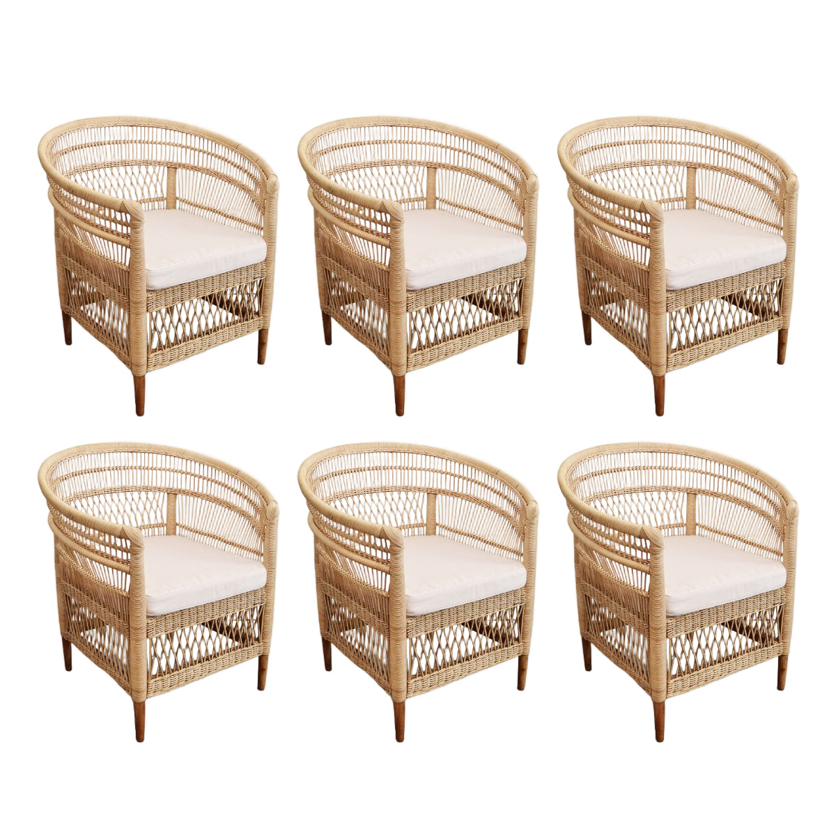 Malawi Style Rattan Chair - Set of 6