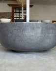 Round Concrete Terrazzo Stone Bath 1500mm - Mid Grey
