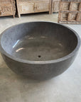 Round Concrete Terrazzo Stone Bath 1500mm - Mid Grey