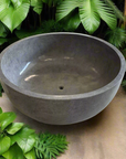 Round Concrete Terrazzo Stone Bath 1500mm - Mid Grey