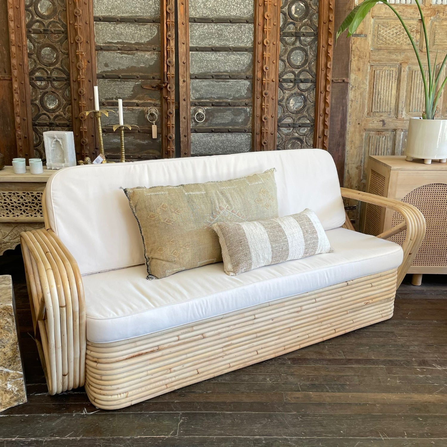 Midcentury Rattan Lounge Chair