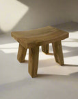 Mini Curved Teak Stool 26cm