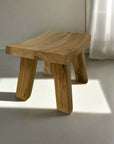 Mini Curved Teak Stool 26cm