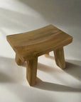 Mini Curved Teak Stool 26cm